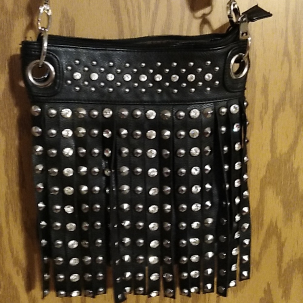Black leather purse